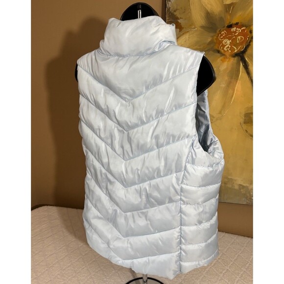 So Authentic American Heritage Light Blue Full Zip Puffer Vest Side Pockets Sz L - Picture 7 of 16